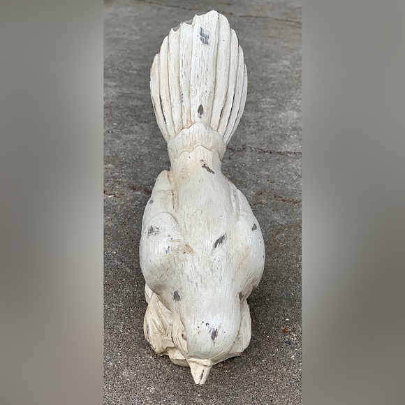 Vintage Whitewashed Antiqued Composite Resin Decorative Bird Statue Figurine - Picture 3 of 14
